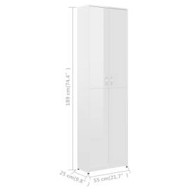 Șifonier de hol, alb extralucios, 55 x 25 x 189 cm, pal, 9 image