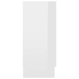 Dulap cu vitrină, alb extralucios, 120 x 30,5 x 70 cm, pal, 7 image