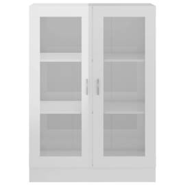 Dulap cu vitrină, alb extralucios, 82,5 x 30,5 x 115 cm, pal, 6 image