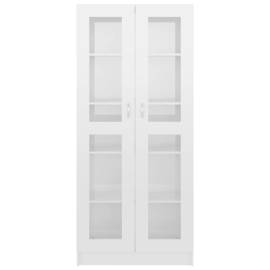 Dulap cu vitrină, alb extralucios, 82,5 x 30,5 x 185,5 cm, pal, 5 image