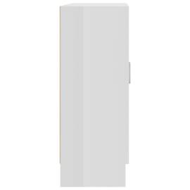 Dulap cu vitrină, alb extralucios, 82,5 x 30,5 x 80 cm, pal, 7 image