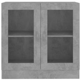 Dulap cu vitrină, gri beton, 82,5 x 30,5 x 80 cm, pal, 6 image