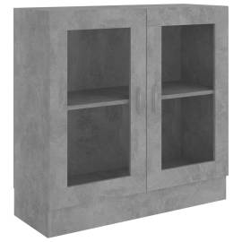 Dulap cu vitrină, gri beton, 82,5 x 30,5 x 80 cm, pal, 2 image