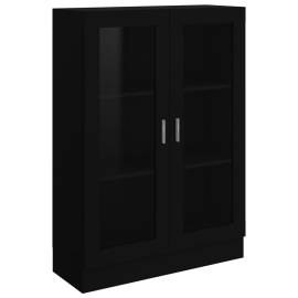 Dulap cu vitrină, negru, 82,5 x 30,5 x 115 cm, pal, 2 image