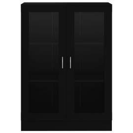 Dulap cu vitrină, negru, 82,5 x 30,5 x 115 cm, pal, 6 image