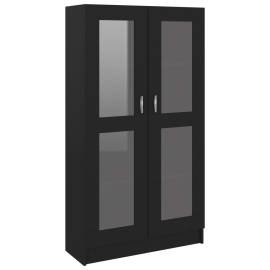 Dulap cu vitrină, negru, 82,5 x 30,5 x 150 cm, pal, 2 image