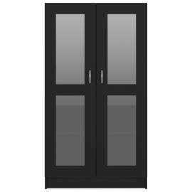 Dulap cu vitrină, negru, 82,5 x 30,5 x 150 cm, pal, 6 image