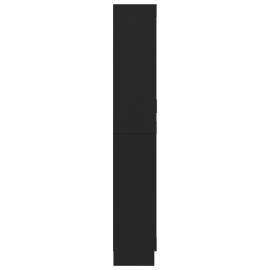 Dulap cu vitrină, negru, 82,5 x 30,5 x 185,5 cm, pal, 7 image