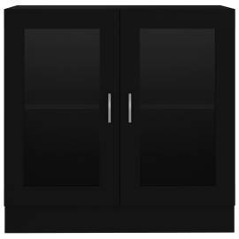 Dulap cu vitrină, negru, 82,5 x 30,5 x 80 cm, pal, 6 image