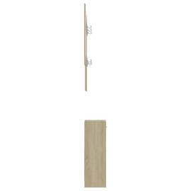 Mobilier de hol, alb și stejar sonoma, 100x25x76,5 cm, pal, 8 image