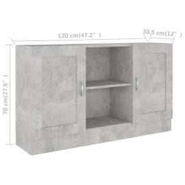 Servantă, gri beton, 120 x 30,5 x 70 cm, pal, 8 image