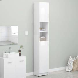Dulap de baie, alb extralucios, 32 x 25,5 x 190 cm, pal, 3 image