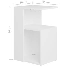 Masă laterală, alb, 36x30x56 cm, pal, 6 image