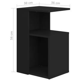 Masă laterală, negru, 36x30x56 cm, pal, 6 image