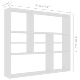 Raft de perete, alb, 90x16x78 cm, pal, 6 image