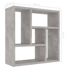 Raft de perete, gri beton, 45,1x16x45,1 cm, pal, 6 image
