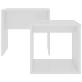 Set măsuțe de cafea, alb, 48x30x45 cm, pal, 4 image
