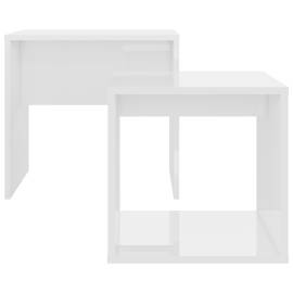 Set măsuțe de cafea, alb extralucios, 48x30x45 cm, pal, 4 image