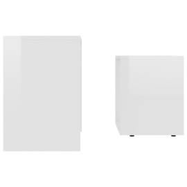 Set măsuțe de cafea, alb extralucios, 48x30x45 cm, pal, 5 image