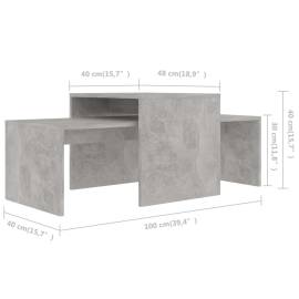 Set măsuțe de cafea, gri beton, 100x48x40 cm, pal, 7 image