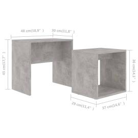 Set măsuțe de cafea, gri beton, 48 x 30 x 45 cm, pal, 6 image