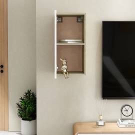 Comodă tv, alb și stejar sonoma, 30,5x30x60 cm, pal, 4 image