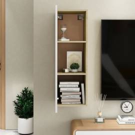 Comodă tv, alb și stejar sonoma, 30,5x30x90 cm, pal, 6 image