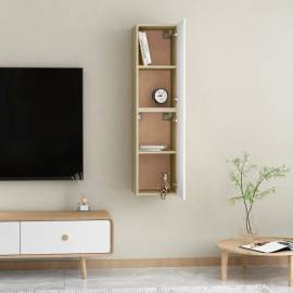 Comode tv, 2 buc., alb și stejar sonoma, 30,5x30x60 cm, pal, 7 image