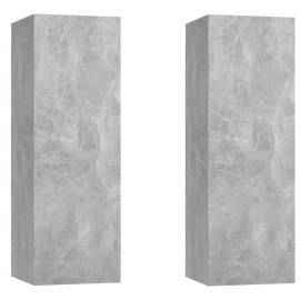 Comode tv, 2 buc., gri beton, 30,5x30x90 cm, pal, 2 image