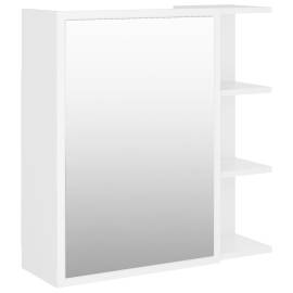 Dulap de baie cu oglindă, alb, 62,5 x 20,5 x 64 cm, pal, 2 image