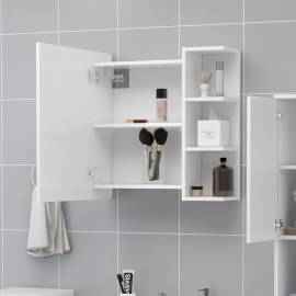 Dulap de baie cu oglindă, alb, 62,5 x 20,5 x 64 cm, pal, 3 image