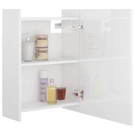 Dulap de baie cu oglindă, alb extralucios, 62,5x20,5x64 cm, pal, 4 image