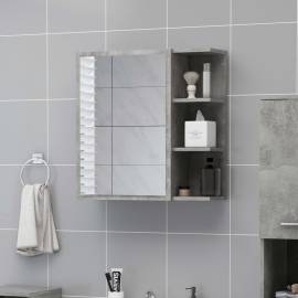 Dulap de baie cu oglindă, gri beton, 62,5 x 20,5 x 64 cm, pal