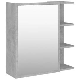 Dulap de baie cu oglindă, gri beton, 62,5 x 20,5 x 64 cm, pal, 2 image