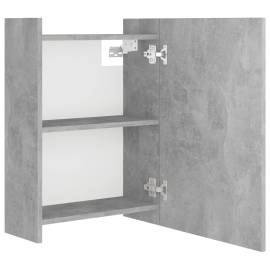 Dulap de baie cu oglindă, gri beton, 62,5 x 20,5 x 64 cm, pal, 8 image