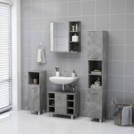 Dulap de baie cu oglindă, gri beton, 62,5 x 20,5 x 64 cm, pal, 5 image