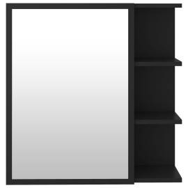 Dulap de baie cu oglindă, negru, 62,5 x 20,5 x 64 cm, pal, 6 image