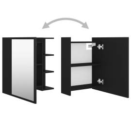 Dulap de baie cu oglindă, negru, 62,5 x 20,5 x 64 cm, pal, 5 image