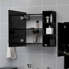 Dulap de baie cu oglindă, negru, 62,5 x 20,5 x 64 cm, pal, 3 image
