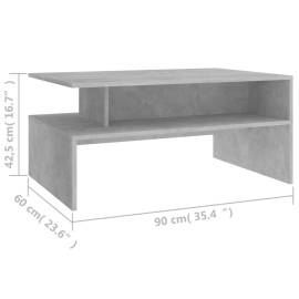 Măsuță de cafea, gri beton, 90x60x42,5 cm, pal, 6 image