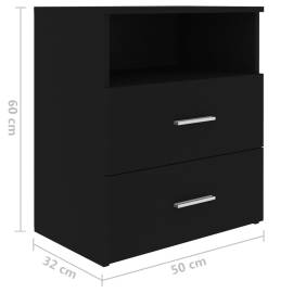 Noptiere, 2 buc., negru, 50x32x60 cm, 9 image
