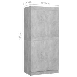 Șifonier, gri beton, 82,5x51,5x180 cm pal, 8 image
