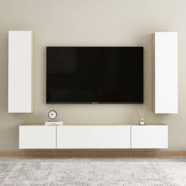 Comodă tv, alb și stejar sonoma, 30,5x30x110 cm, pal, 7 image