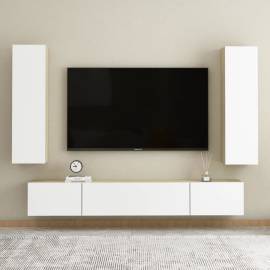 Comode tv, 2 buc., alb și stejar sonoma, 30,5x30x110 cm, pal, 6 image