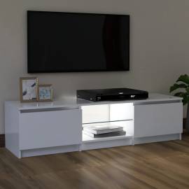 Comodă tv cu lumini led, alb, 120x30x35,5 cm, 5 image