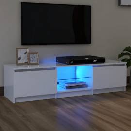 Comodă tv cu lumini led, alb, 140x40x35,5 cm