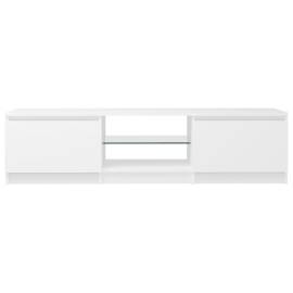 Comodă tv cu lumini led, alb, 140x40x35,5 cm, 9 image