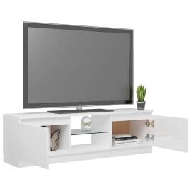 Comodă tv cu lumini led, alb extralucios, 120x30x35,5 cm, 6 image