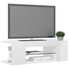 Comodă tv cu lumini led, alb extralucios, 90x39x30 cm, 6 image