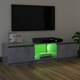 Comodă tv cu lumini led, gri beton, 120x30x35,5 cm, 4 image